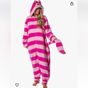 Intimo Alice in Wonderland Cheshire Cat Velvet Plush Onesie Pajama Pink